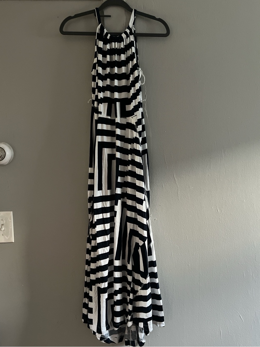 GAP Black and White Striped Maxi Dress